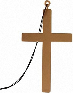 (image for) Large Gold Cross Necklace with Ribbon